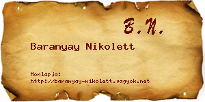 Baranyay Nikolett névjegykártya